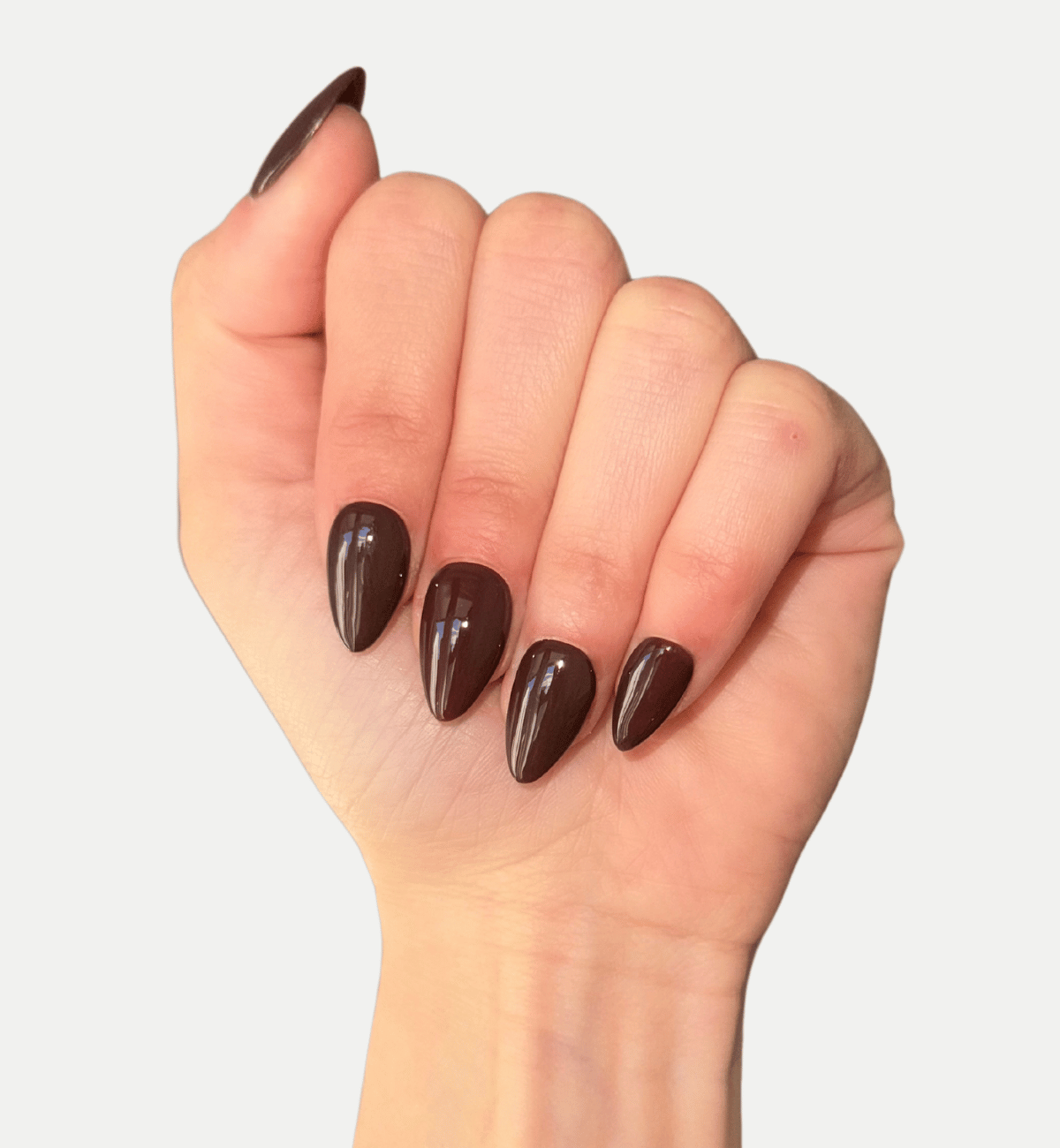 FAUX ONGLES MARRONS AMANDES MÉDIUM